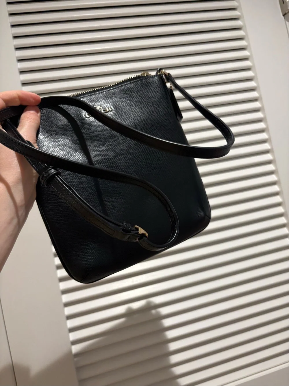 Coach Black Pebbled Leather Small Crossbody with Gold Hardware - Picture 9 of 9